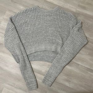 Gray knit sweater